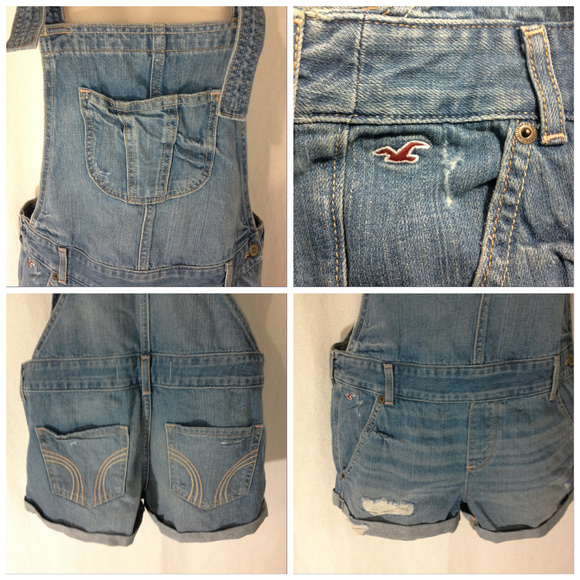 Hollister Jeans Hollister Overalls Shortalls Size S Med Light Blue Poshmark